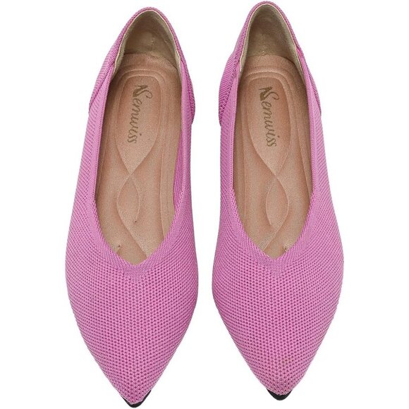 Women's PinkRed Casual Dressy Ballet Pointed Toe Leopard Flats Mesh Office Shoes - Picture 1 of 7